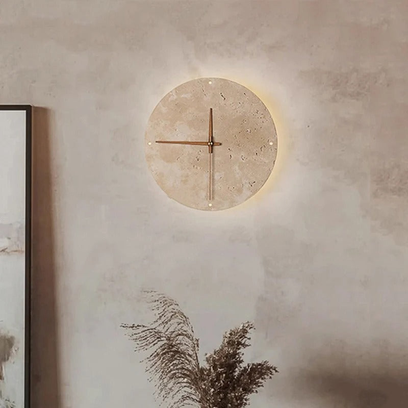 Horloge murale travertin