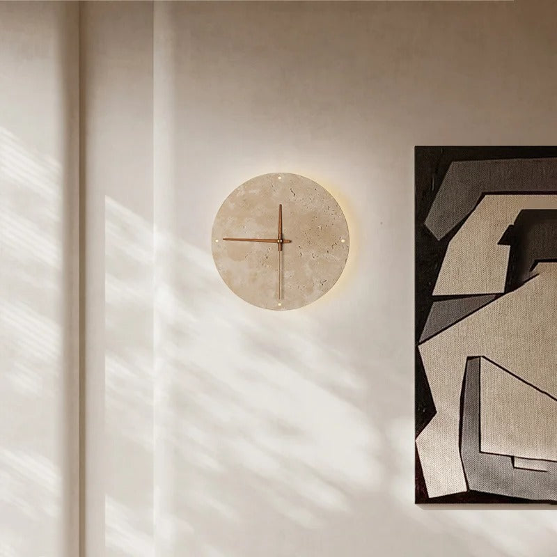 Horloge travertin
